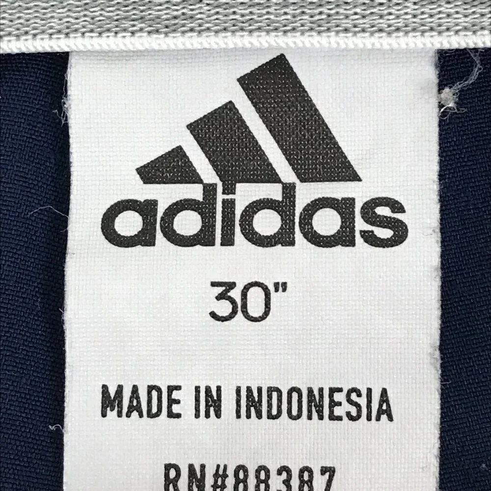 Adidas Flat Front Chino Shorts Men's Size 30 Navy Blue Polyester Blend Pockets - Picture 2 of 11